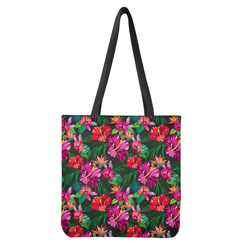 Hawaiian Floral Flowers Pattern Print Tote Bag