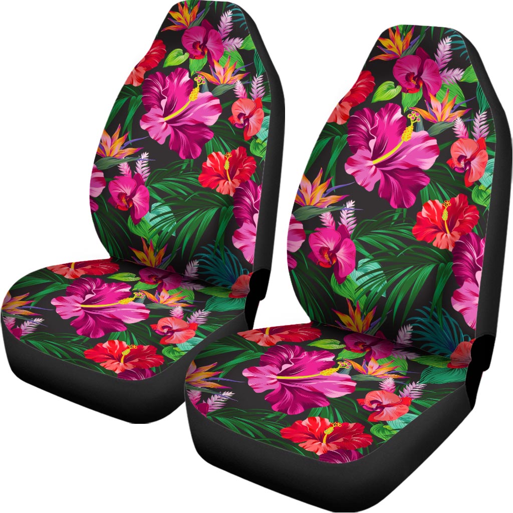 Hawaiian Floral Flowers Pattern Print Universal Fit Car Seat Covers