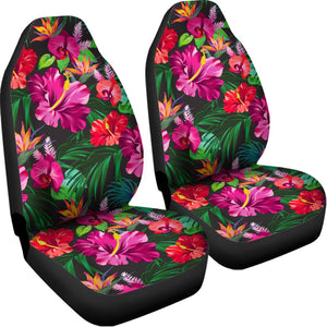 Hawaiian Floral Flowers Pattern Print Universal Fit Car Seat Covers