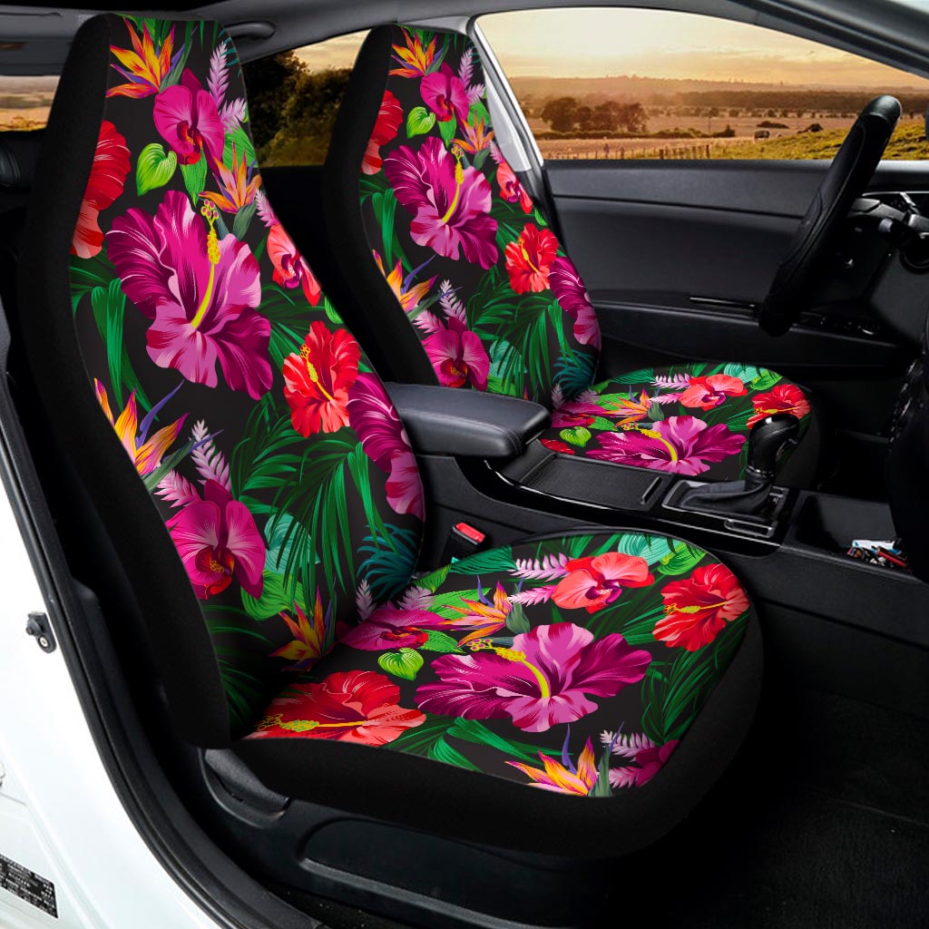 Hawaiian Floral Flowers Pattern Print Universal Fit Car Seat Covers