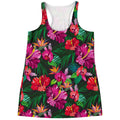 Hawaiian Floral Flowers Pattern Print Women's Racerback Tank Top