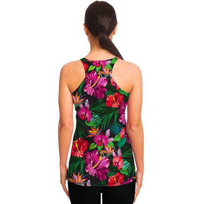 Hawaiian Floral Flowers Pattern Print Women's Racerback Tank Top