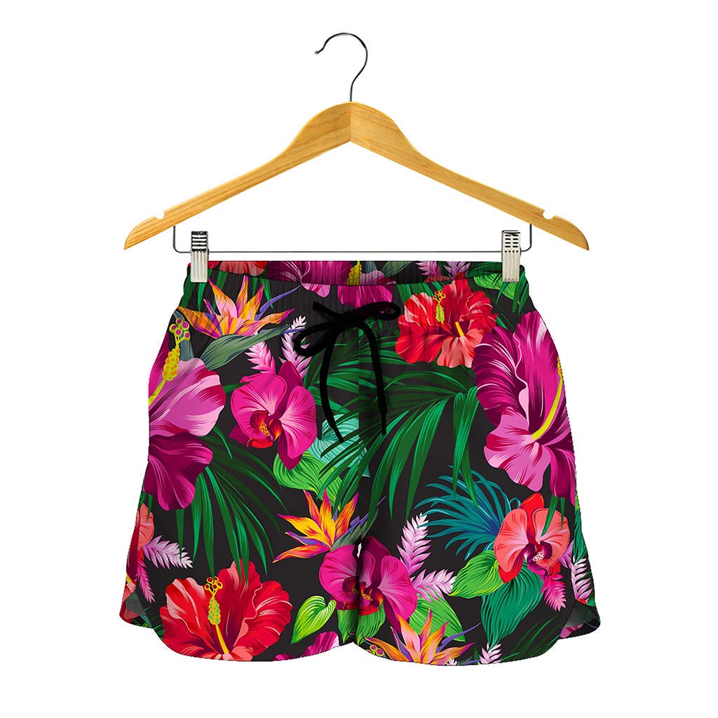 Hawaiian Floral Flowers Pattern Print Women's Shorts