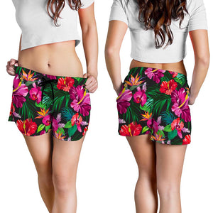 Hawaiian Floral Flowers Pattern Print Women's Shorts