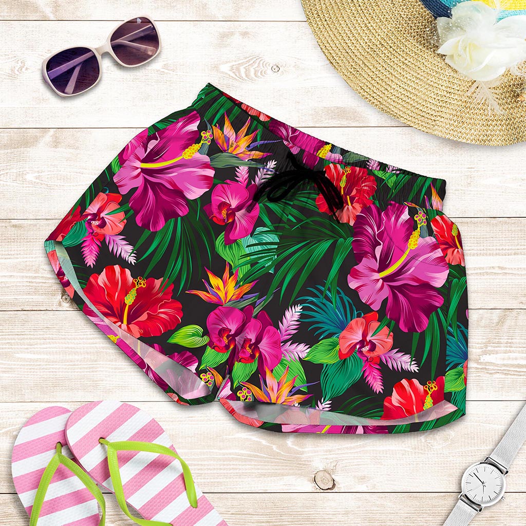 Hawaiian Floral Flowers Pattern Print Women's Shorts