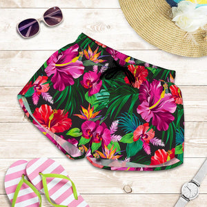 Hawaiian Floral Flowers Pattern Print Women's Shorts