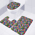 Hawaiian Floral Pattern Print 3 Piece Bath Mat Set