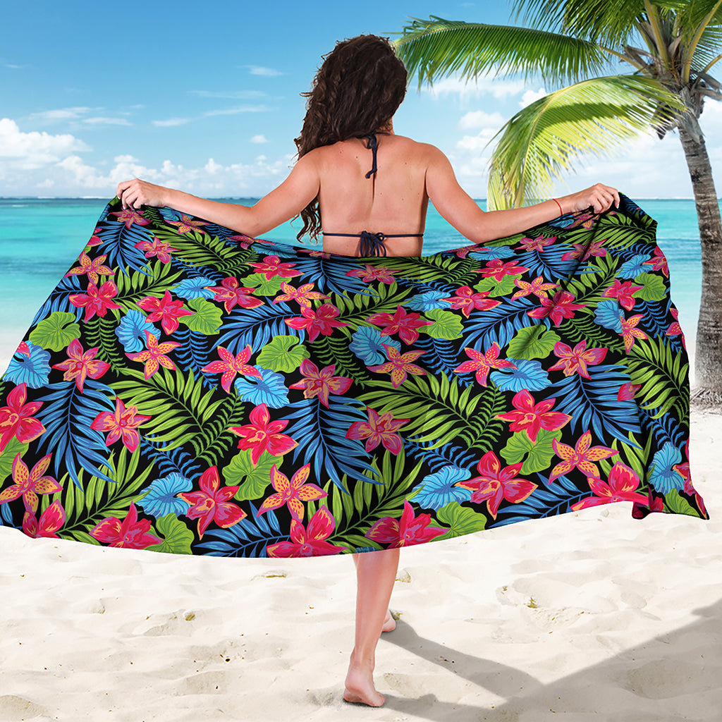 Hawaiian Floral Pattern Print Beach Sarong Wrap