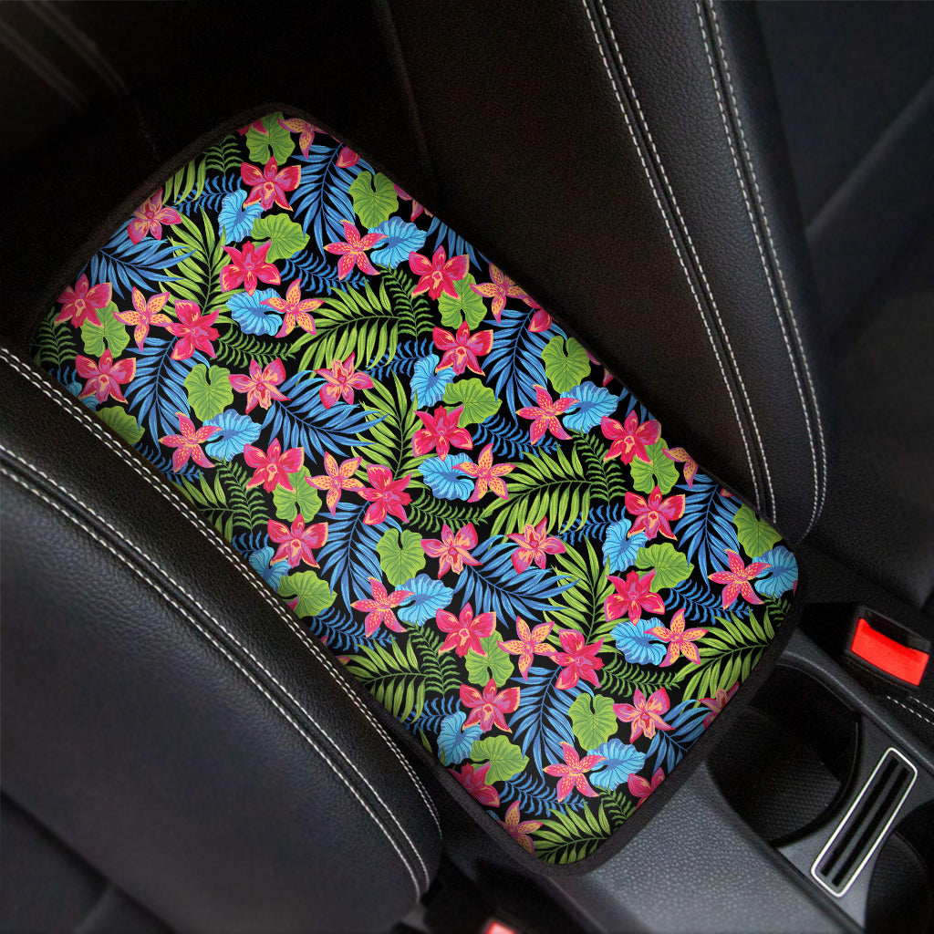 Hawaiian Floral Pattern Print Car Center Console Cover
