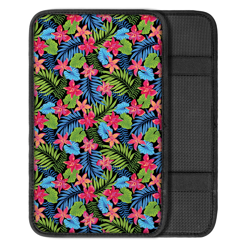 Hawaiian Floral Pattern Print Car Center Console Cover