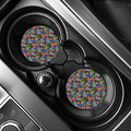 Hawaiian Floral Pattern Print Car Coasters