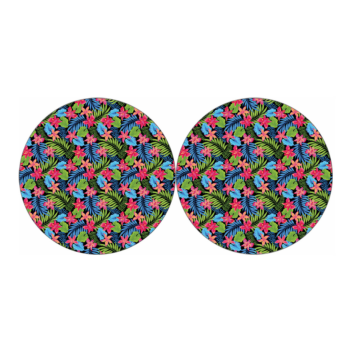 Hawaiian Floral Pattern Print Car Coasters