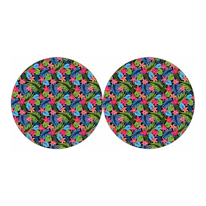 Hawaiian Floral Pattern Print Car Coasters