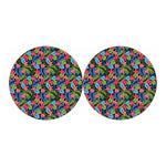 Hawaiian Floral Pattern Print Car Coasters