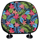 Hawaiian Floral Pattern Print Car Headrest Covers