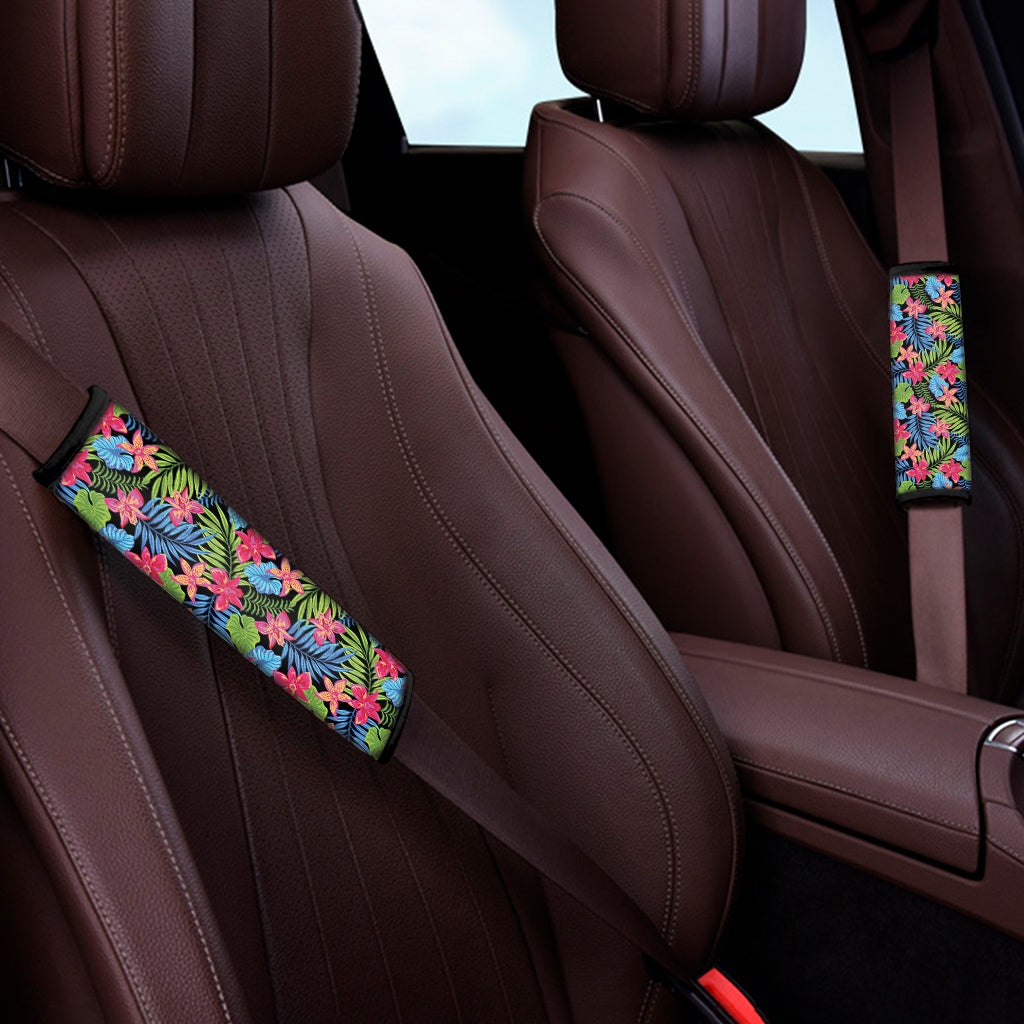 Hawaiian Floral Pattern Print Car Seat Belt Covers