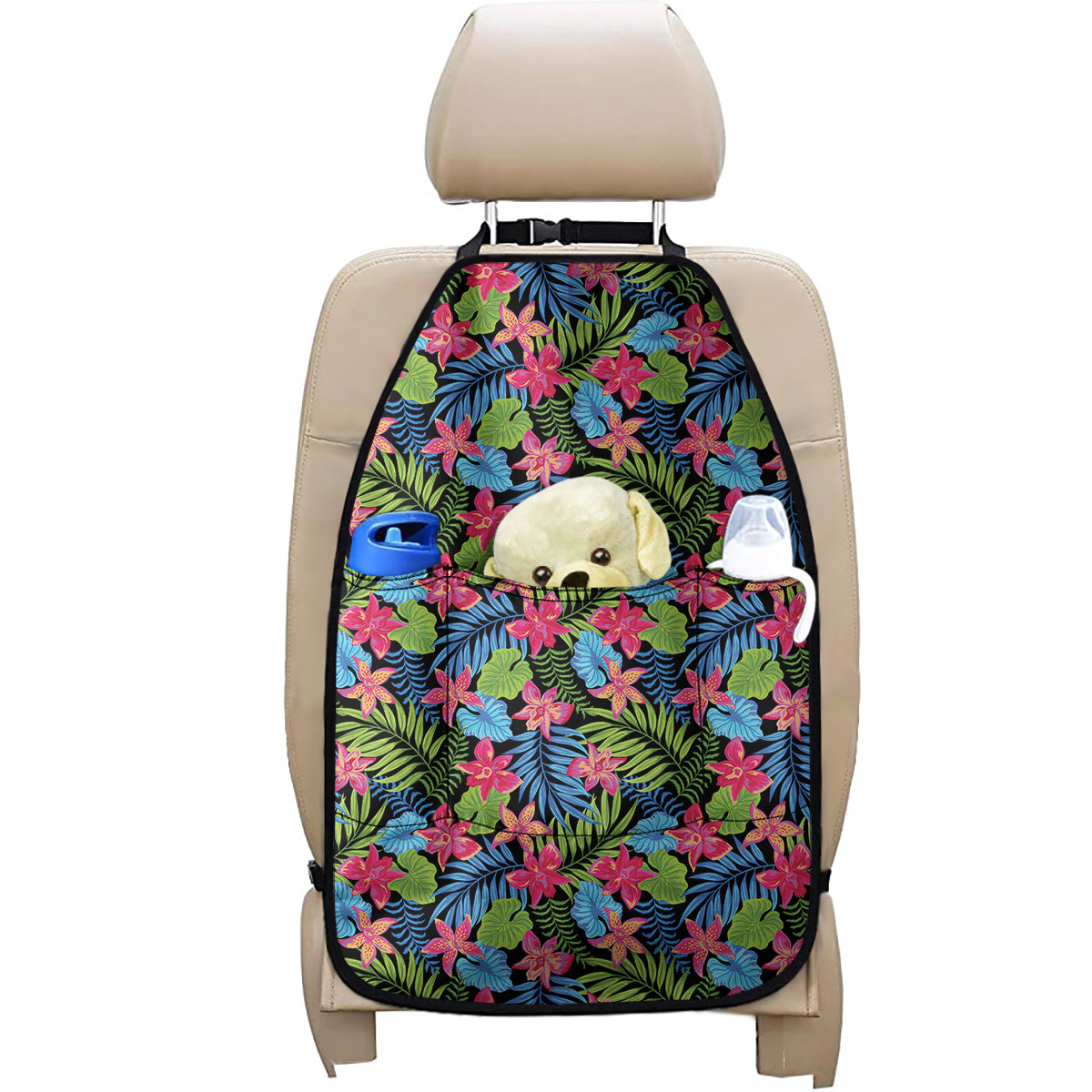 Hawaiian Floral Pattern Print Car Seat Organizers