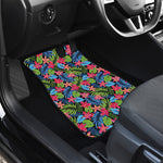 Hawaiian Floral Pattern Print Front and Back Car Floor Mats