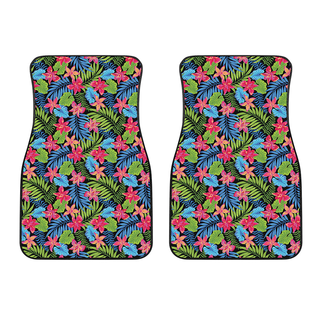Hawaiian Floral Pattern Print Front Car Floor Mats