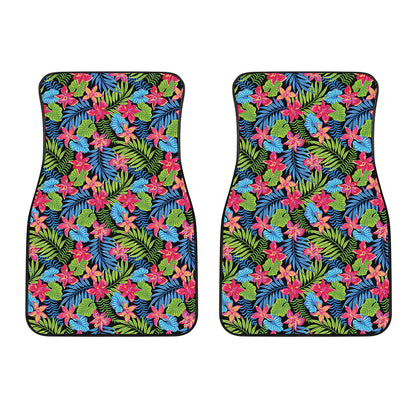 Hawaiian Floral Pattern Print Front Car Floor Mats