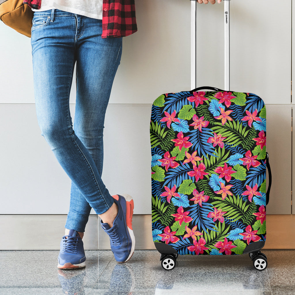 Hawaiian Floral Pattern Print Luggage Cover