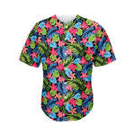 Hawaiian Floral Pattern Print Men's Baseball Jersey