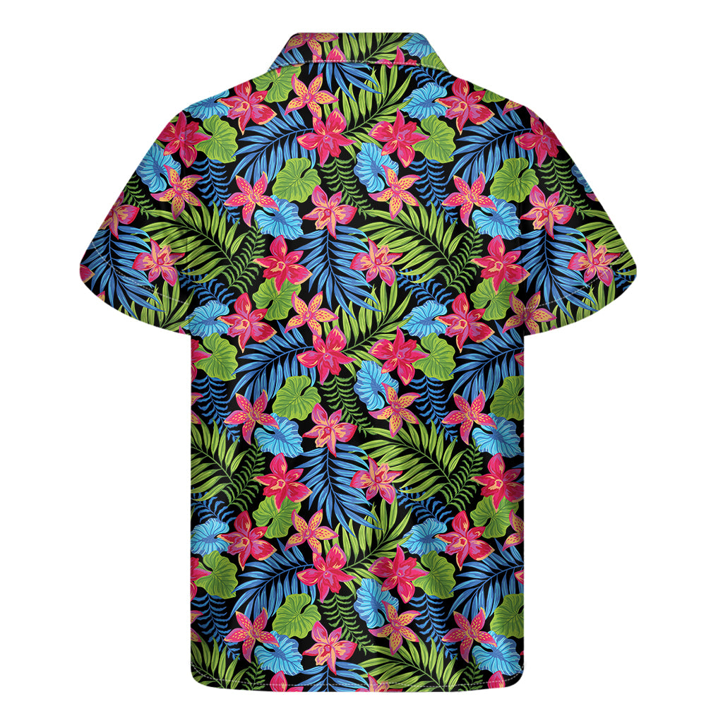 Hawaiian Floral Pattern Print Men's Short Sleeve Shirt
