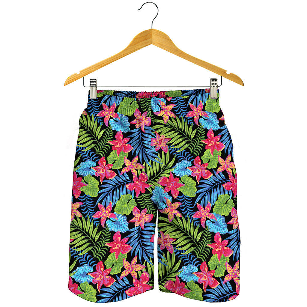 Hawaiian Floral Pattern Print Men's Shorts