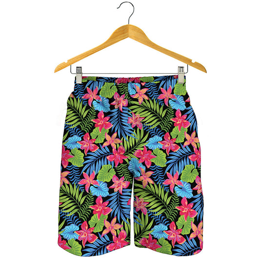 Hawaiian Floral Pattern Print Men's Shorts