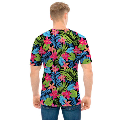 Hawaiian Floral Pattern Print Men's T-Shirt
