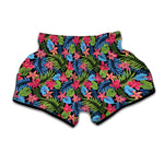 Hawaiian Floral Pattern Print Muay Thai Boxing Shorts