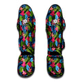 Hawaiian Floral Pattern Print Muay Thai Shin Guards