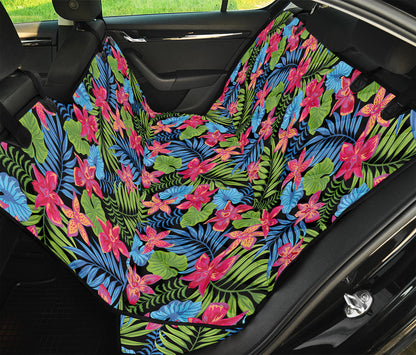 Hawaiian Floral Pattern Print Pet Car Back Seat Cover