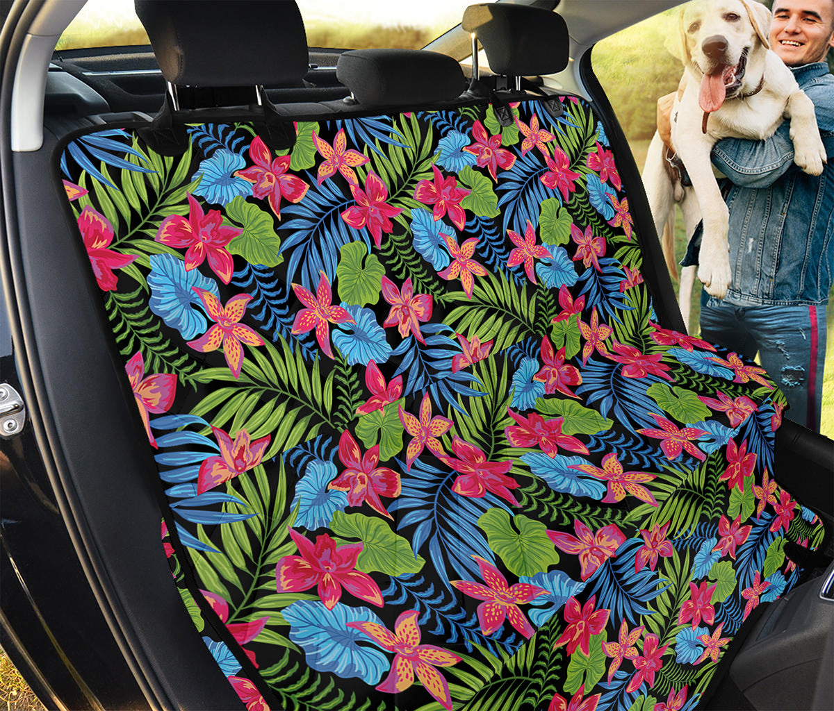 Hawaiian Floral Pattern Print Pet Car Back Seat Cover