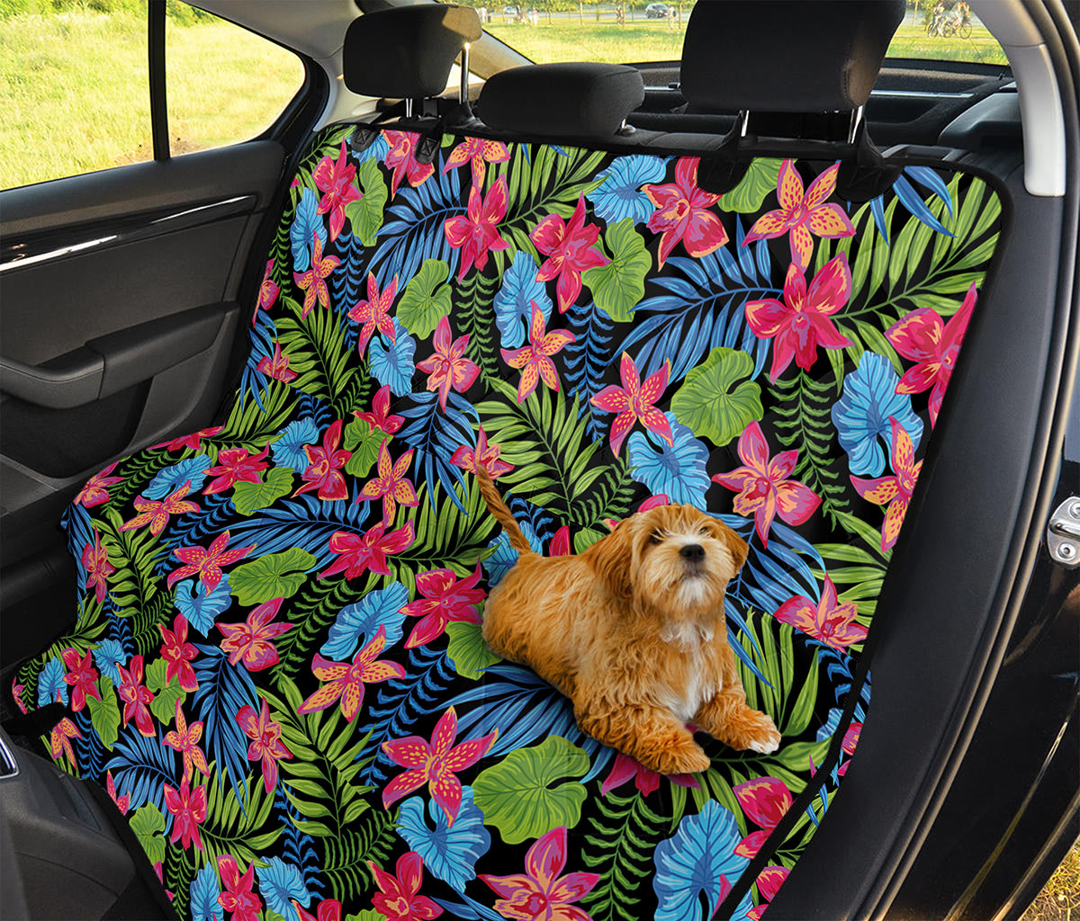 Hawaiian Floral Pattern Print Pet Car Back Seat Cover
