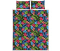 Hawaiian Floral Pattern Print Quilt Bed Set