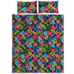 Hawaiian Floral Pattern Print Quilt Bed Set