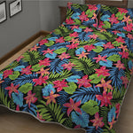 Hawaiian Floral Pattern Print Quilt Bed Set