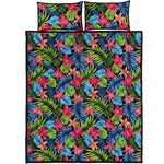 Hawaiian Floral Pattern Print Quilt Bed Set