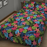 Hawaiian Floral Pattern Print Quilt Bed Set
