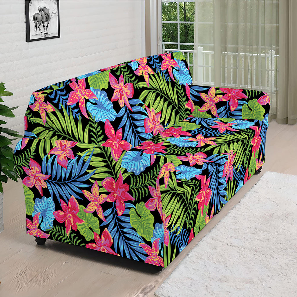 Hawaiian Floral Pattern Print Sofa Cover