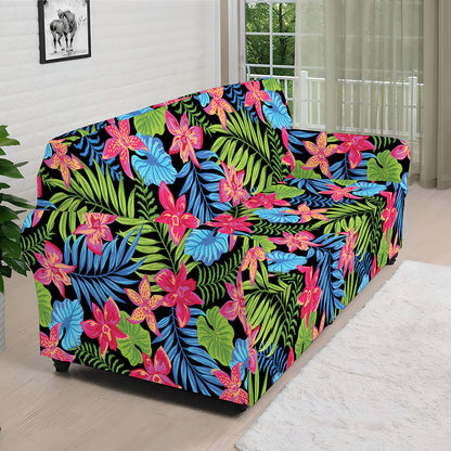 Hawaiian Floral Pattern Print Sofa Cover