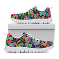 Hawaiian Floral Pattern Print White Running Shoes
