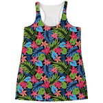 Hawaiian Floral Pattern Print Women's Racerback Tank Top