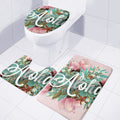 Hawaiian Flower Aloha Print 3 Piece Bath Mat Set