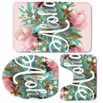 Hawaiian Flower Aloha Print 3 Piece Bath Mat Set