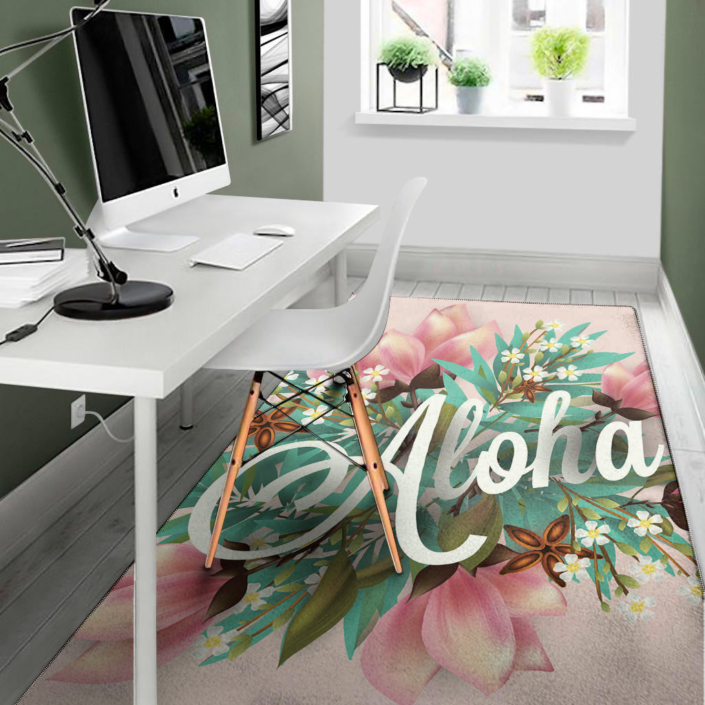 Hawaiian Flower Aloha Print Area Rug