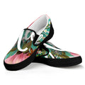 Hawaiian Flower Aloha Print Black Slip On Sneakers
