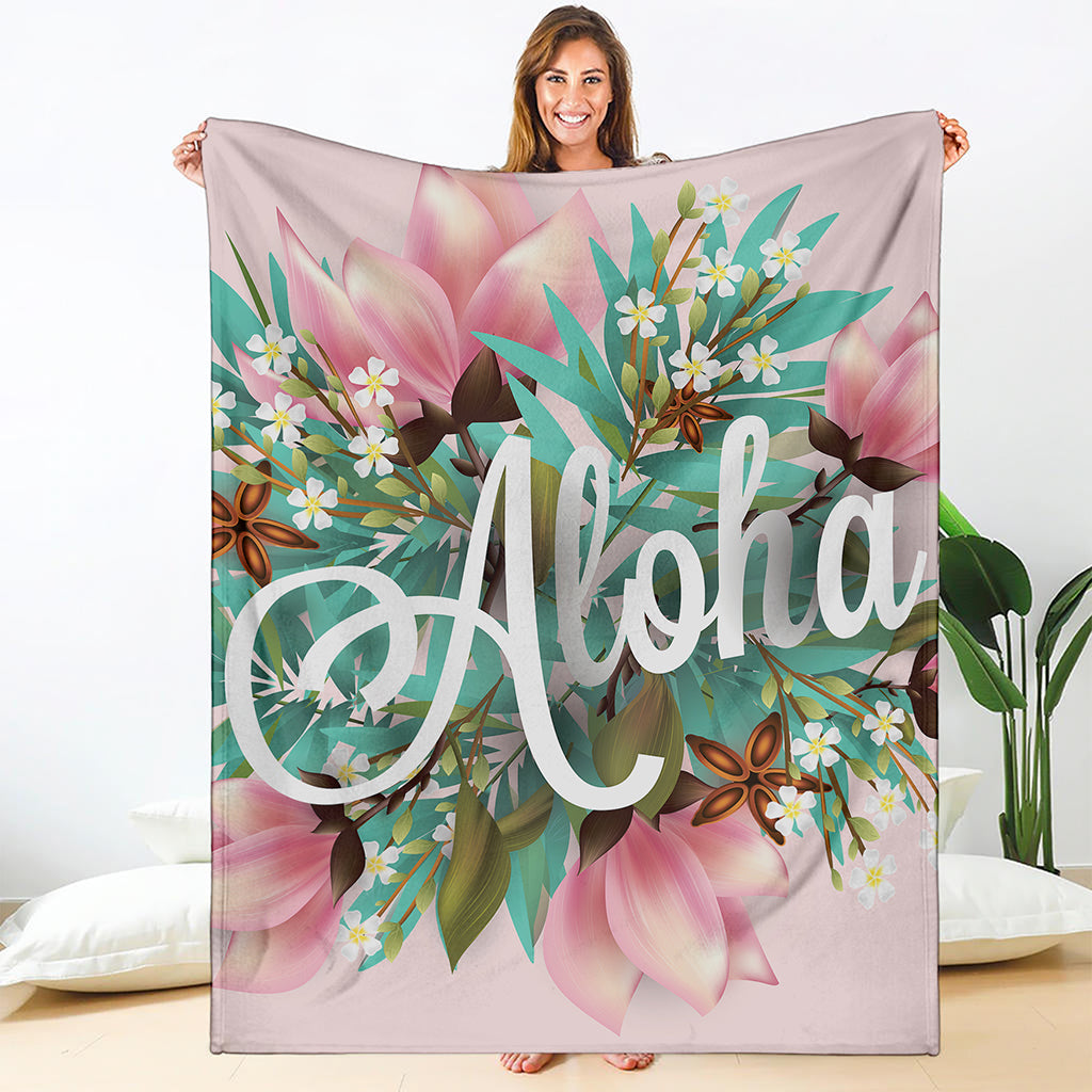 Hawaiian Flower Aloha Print Blanket