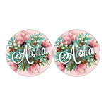 Hawaiian Flower Aloha Print Car Coasters